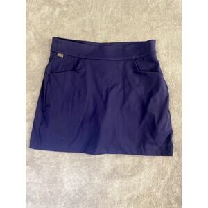 KJUS Navy Blue Stretch Skort Women 36 Pockets Performance Golf Pickleball Preppy